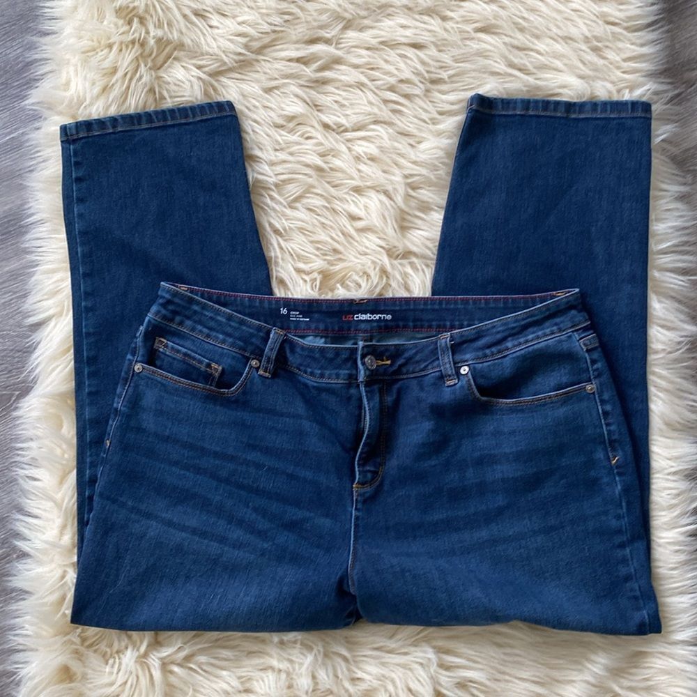 Liz Claiborne crop mid-rise size 16- like a new, clean cut and clean blue